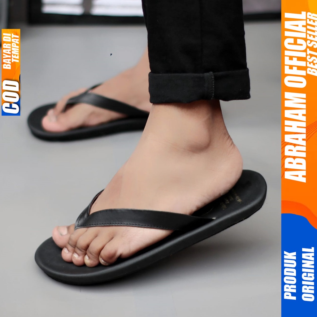 Sandal Kulit Pria Sendal Jepit Pria Original Abraham JAPIT