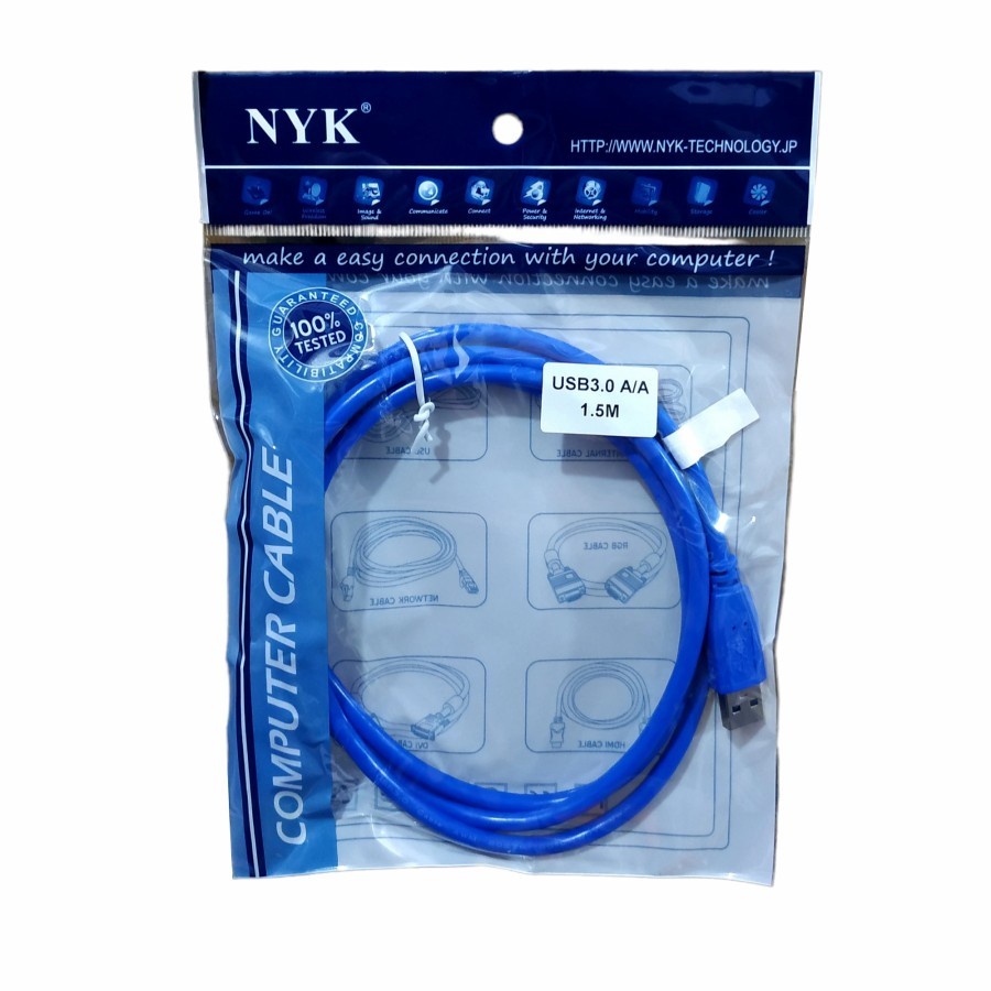 1,5 METER KABEL USB  MALE TO MALE NYK