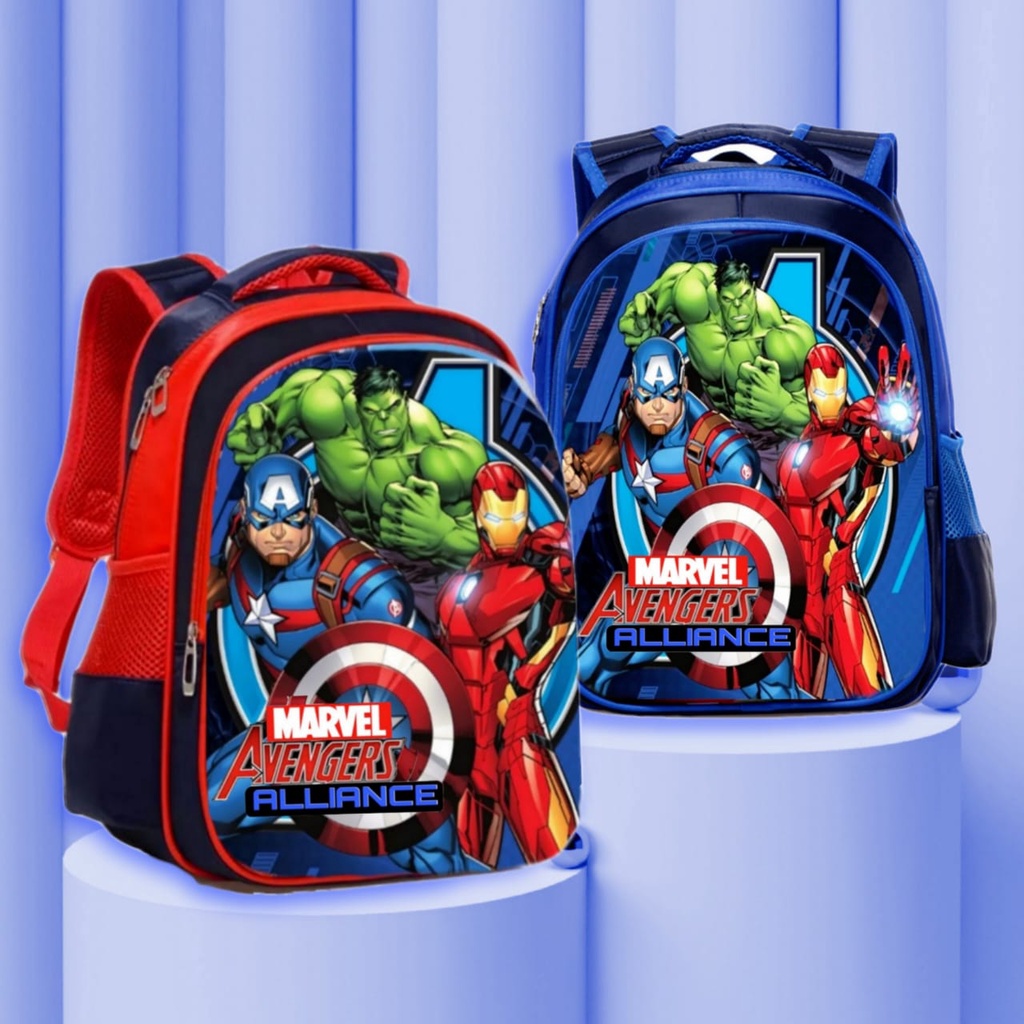 Hot Sale 2023 Tas Sekolah TK-SD anak Laki-Laki Tas Ransel Marvel Avengers Superhero Tas Sekolah Printing