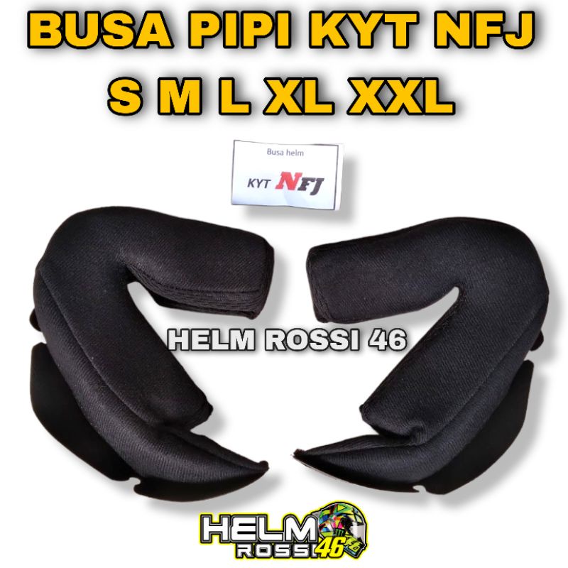 Busa Pipi KYT NFJ - Cheek Pad size S M L XL XXL Sepasang kanan dan kiri Bahan Sangat Nyaman Di kulit