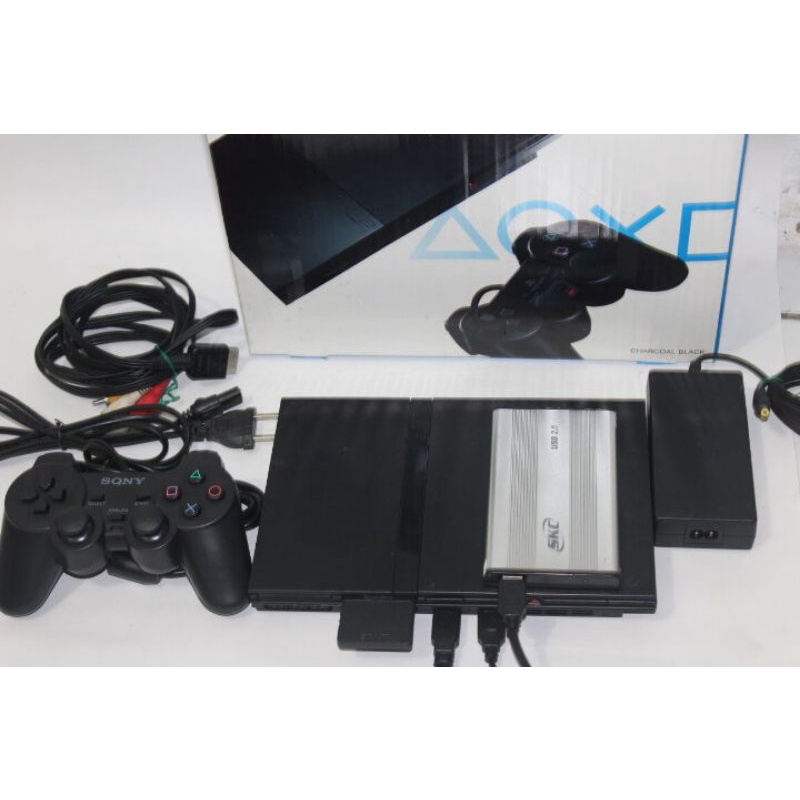 playstasion2 ps2 slim + hardisk 40GB full game + 1stick baru garansi