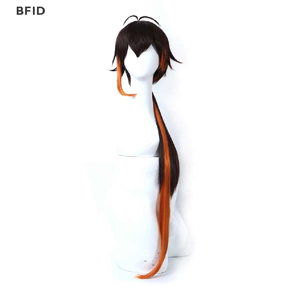[BFID] Hitam-coklat Game Genshin Impact CustomCosplay Zhongli Cosplay Wig Rambut [ID]