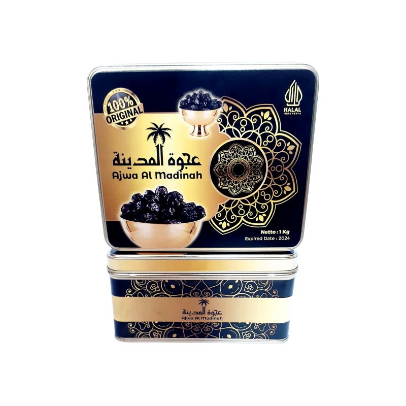 Kurma Ajwa 1kg Kemasan Kaleng/Kurma Ajwa Madinah Jumbo Premium VIP 100% Original