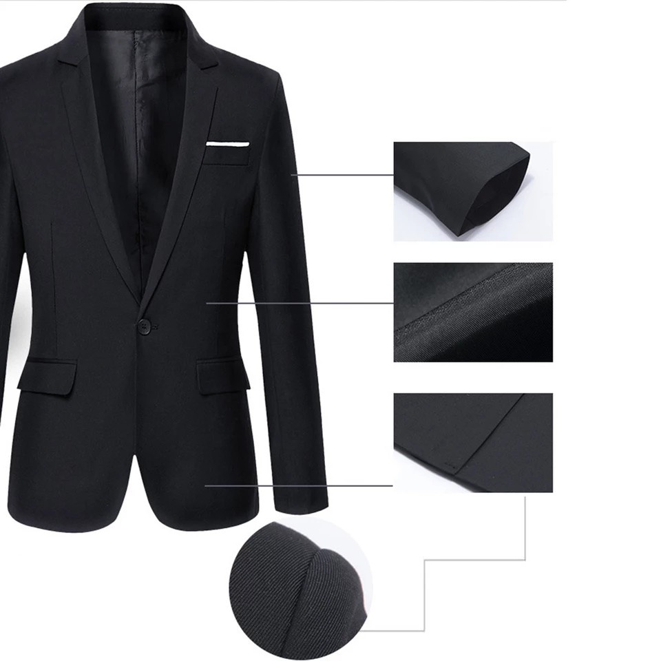 BLAZER SLIMFIT PRIA WARNA HITAM LIST PUTIH ARLON FIT BLACK ORIGINAL NIKAYU HIGH TWIST PREMIUM