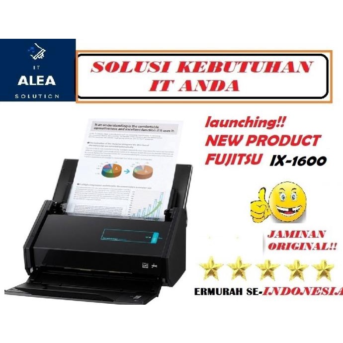SCANNER FUJITSU IX-1600 / IX1600 / IX 1600 / WARNA HITAM