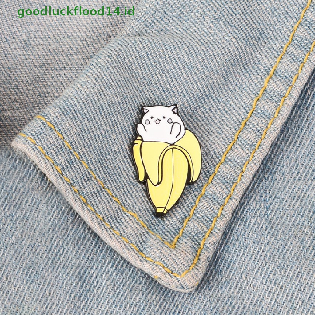 [GOOGFOUR] Fashion Enamel Pisang Kucing Bros Pin Kerah Lencana Korsase Aksesoris Perhiasan [TOP]