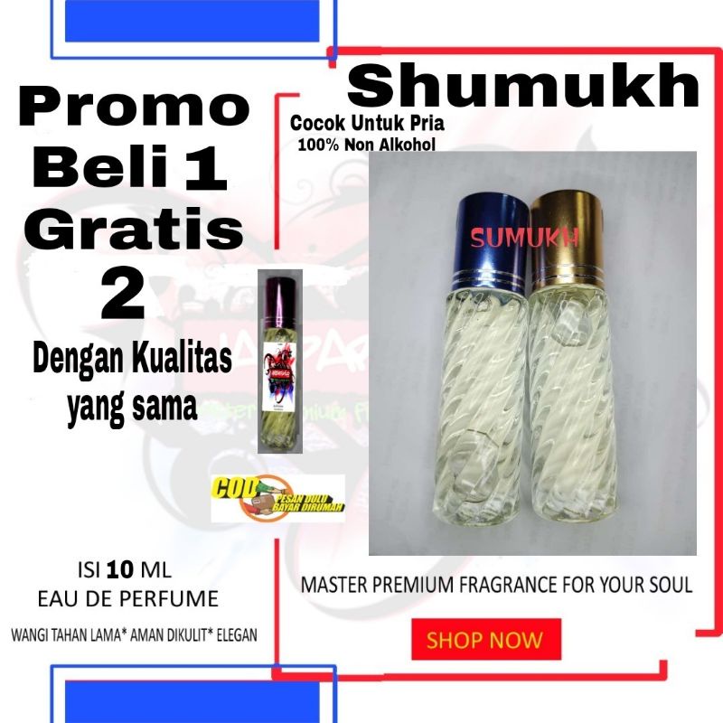 Parfum Shumukh Men Buy 1 get 2 - Parfume Roll On - Perfume Asli Minyak Wangi Refill Tahan Lama - Mas