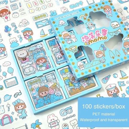 DEOSOFFICIAL -- STIKER MOMO MOTIF KARTUN KOREA ANTI AIR DAPAT BOX