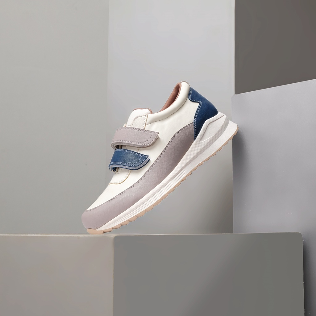 ASUKA OCEAN ORIGINAL x NAEERA Sepatu Sneakers Putih Abu-Abu Navy Wanita Kets Casual Cewek Kuliah Hangout Jalan Santai Main Nongkrong Sneaker Remaja Dewasa Fashion Sport White Shoes Premium Footwear OOTD Model Kasual Gaya  Kekinian Terbaru Modis Branded