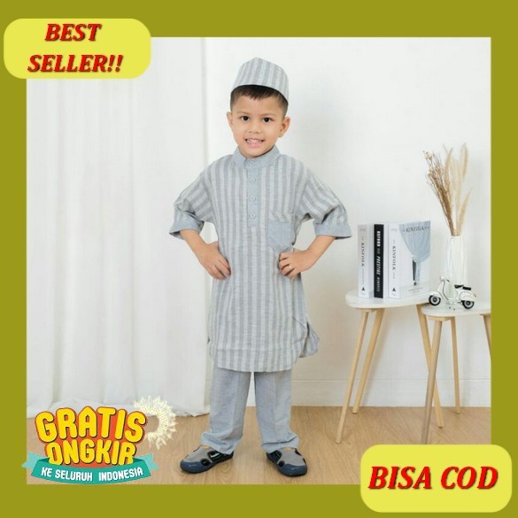 Baju Koko Setelan Anak Laki Laki Umur 3 4 5 6 7 8 9 10 11 12 Tahun Celana Kaos Lengan Pendek Kualita