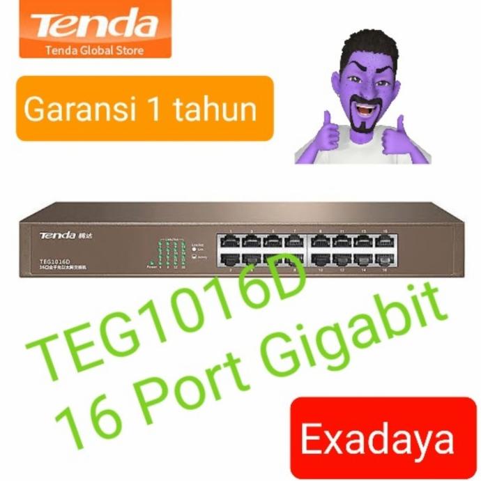 TENDA TEG1016D - 16 Port Gigabit Desktop/ Rack Mount Switch