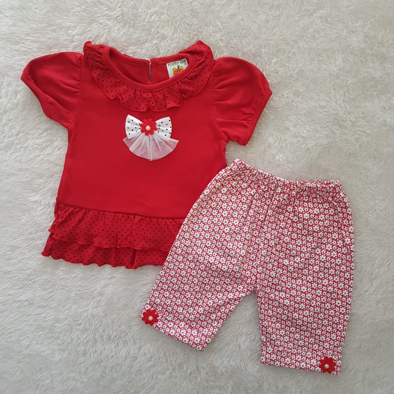 Baju Bayi Polkadot Cola Bear set