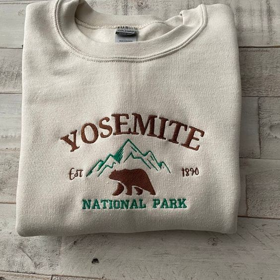 SWEATER WANITA YOSEMITE BORDIR / PAKAIAN WANITA LUCU ONE SIZE FLEECE TEBAL HALUS TERBARU'