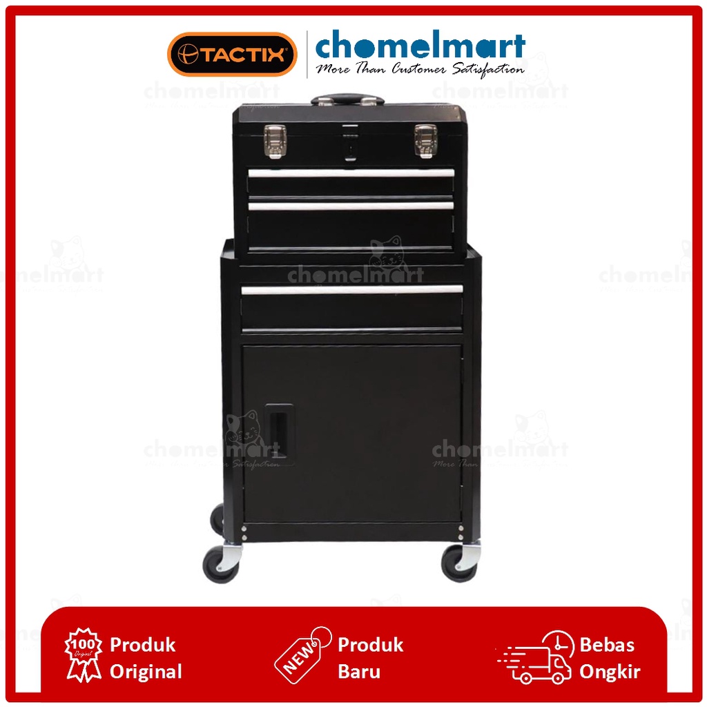 Tactix Troli Kabinet Perkakas 2 In 1 – Hitam