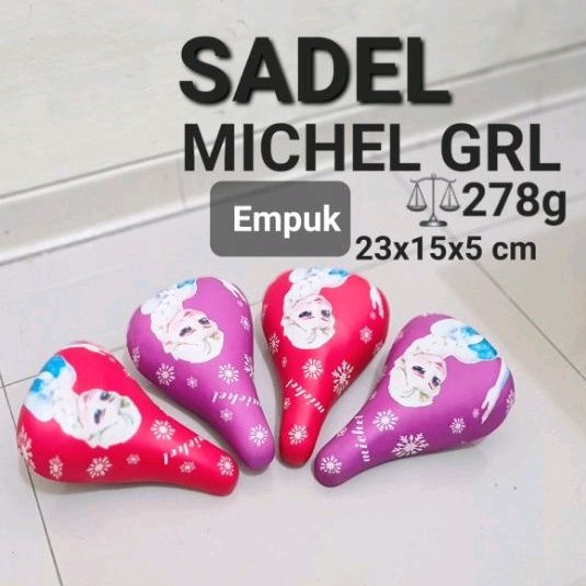 MICHEL GIRL SADEL SEPEDA ANAK MINI BMX UKURAN 12 16 18 INCH SADDLE JOK BICYCLE KID SADLE KARAKTER GAMBAR PEREMPUAN WANITA PRINCESS FROZEN