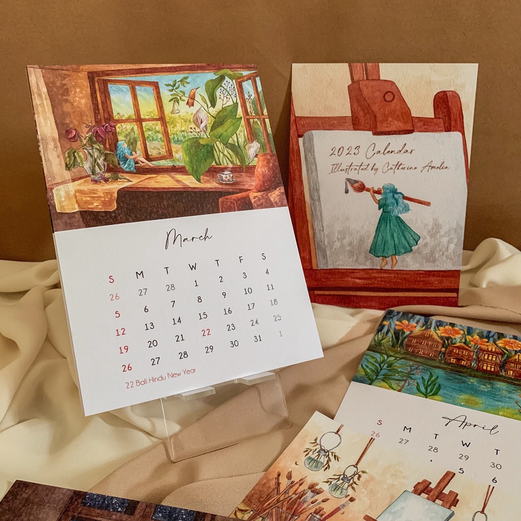 

[Artopia] Calendar 2023 A5 by STAMP AND PAPER / Kalender Lucu Meja Ilustrasi
