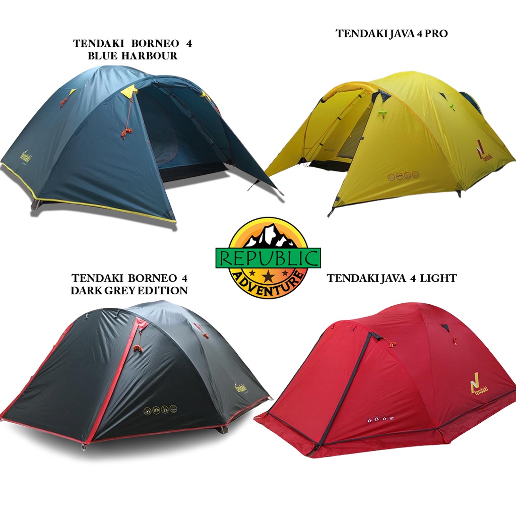 TENDA KAPASITAS 4 ORANG | TENDAKI | ARUNDAYA 4+AIR | JAVA 4 LIGHT | BORNEO 3 | TENDA GREAT OUTDOORp
