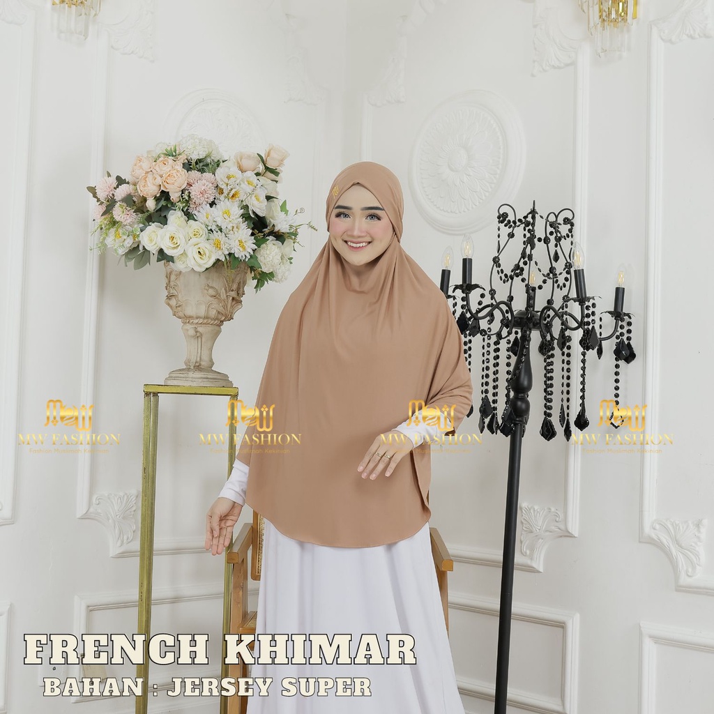 MAWADDAH Bergo French Khimar Jumbo Jersey Super Jilbab Cadar Syari Niqob Lesti Umroh Variasi Tali De