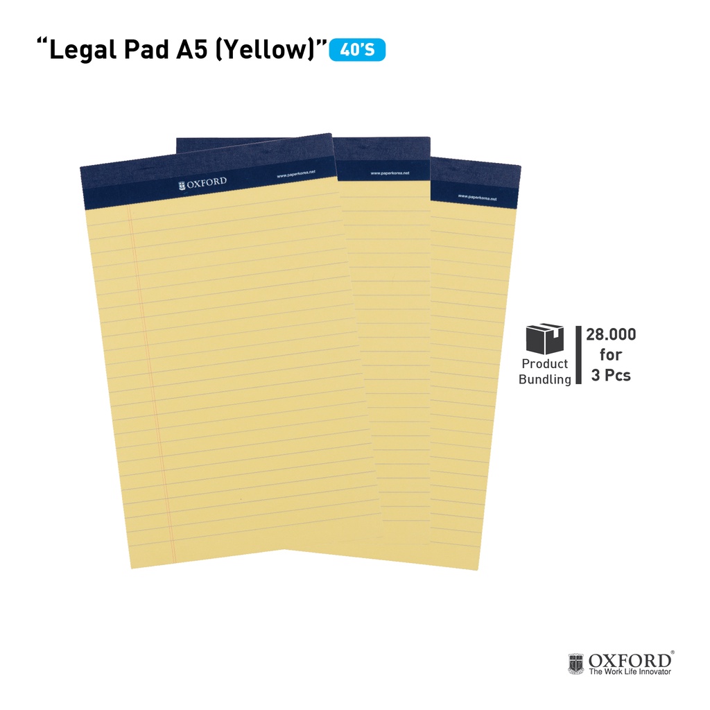 

Legal Pad A5 40S Yellow – Paket 3 PCS
