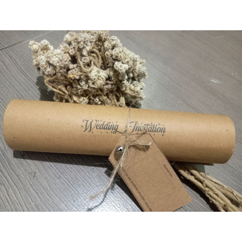 Undangan pernikahan tema Gulung kuno murah unik