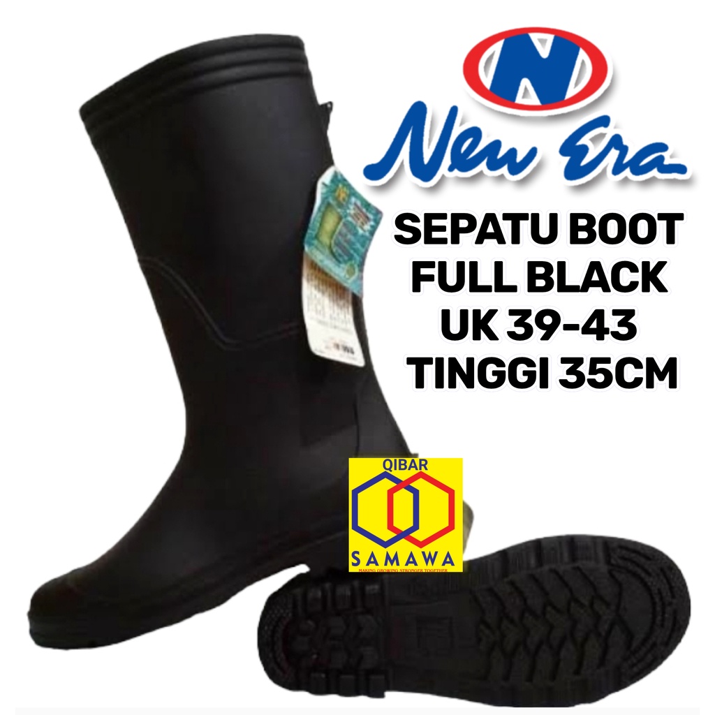 Sepatu Boot SERBAGUNA, Anti Air, Anti Minyak, Anti Slip. Untuk Rumah Sakit, Proyek Bangunan, Tol, Jembatan. Merk New Era, ISO 9001.