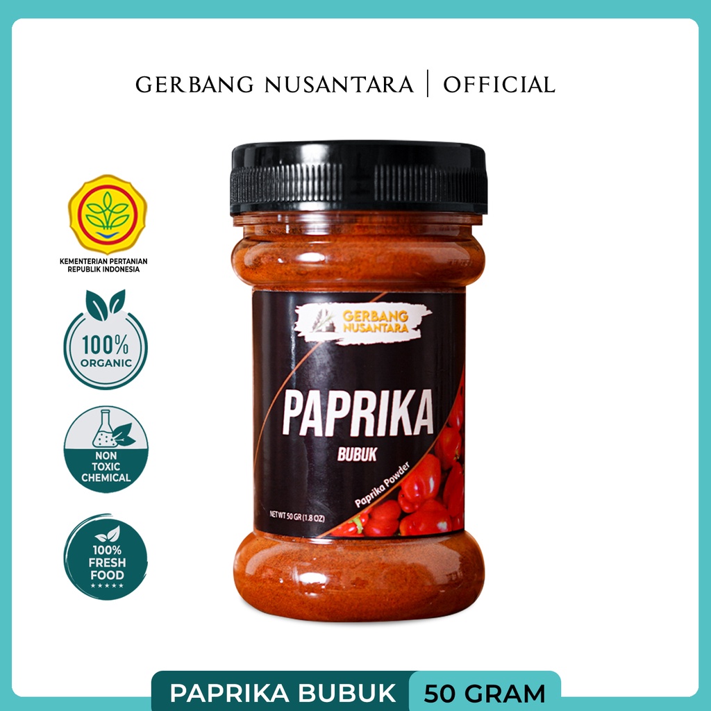 BUMBU DAPUR PAPRIKA MERAH BUBUK- REMPAH GERBANG NUSANTARA- BUBUK RED PAPRIKA POWDER 50gr