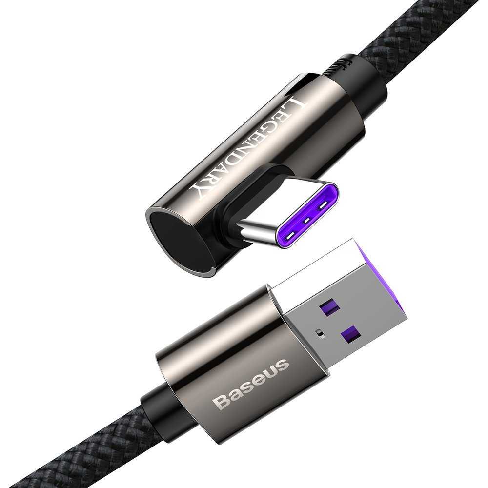 Kabel USB Type C 66W Bentuk L 1meter - Kabel Charger USB Type C L Shape 66W - Kabel USB Type C Braided 1 Meter