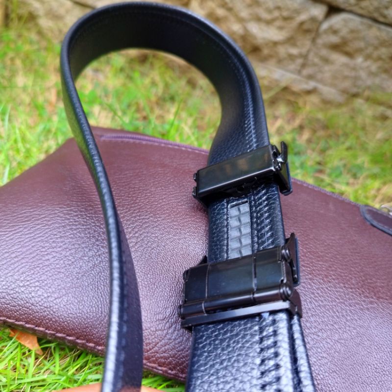 Ikat Pinggang Pria Logo H | Sabuk Pria Rell Kulit Sintetis