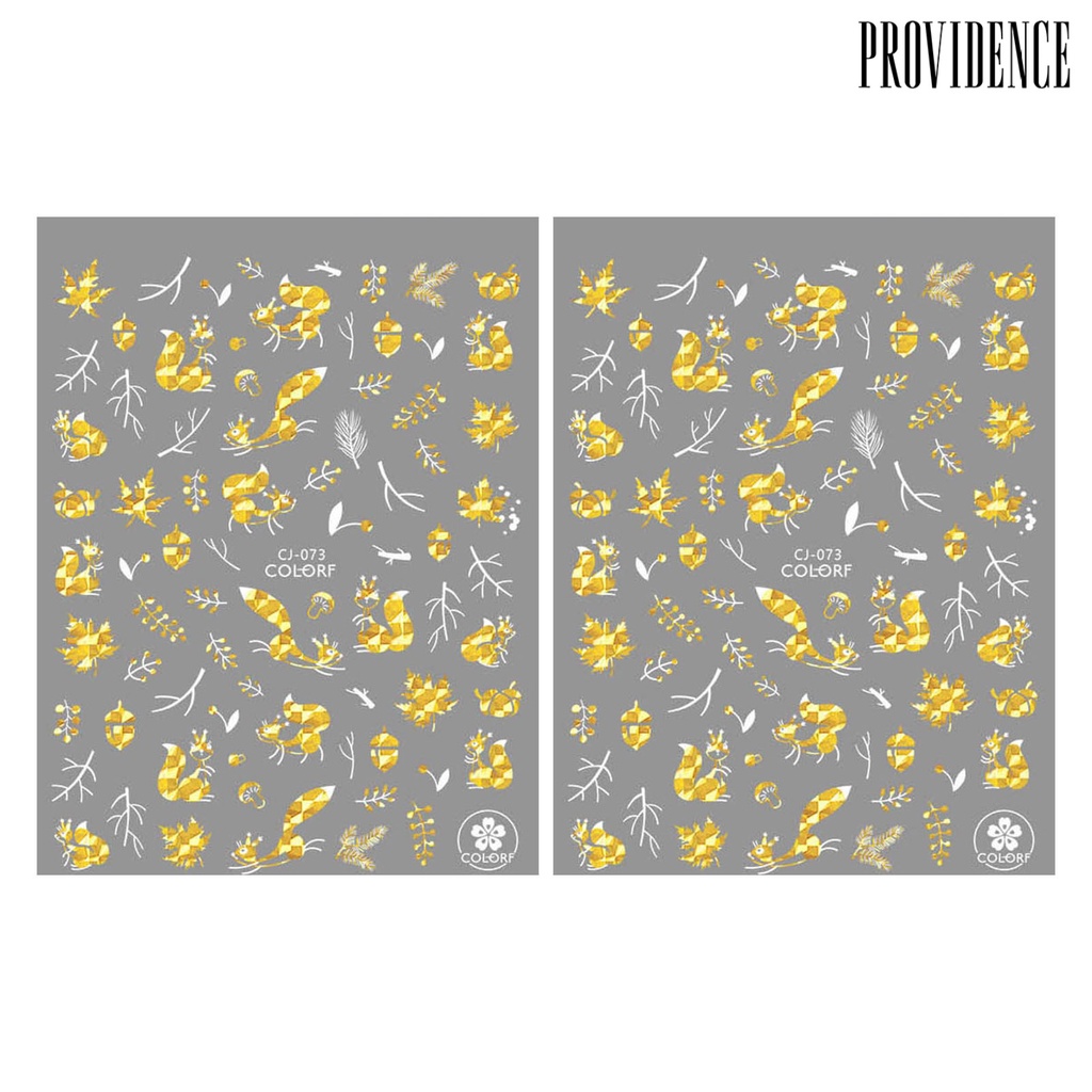 Providence 2lembar Nail Art Stiker Gloss Perekat Diri Tidak Luntur DIY Kuat Lengket Kupu-Kupu Maple Daun Manicure Decal Nail Salon Supply