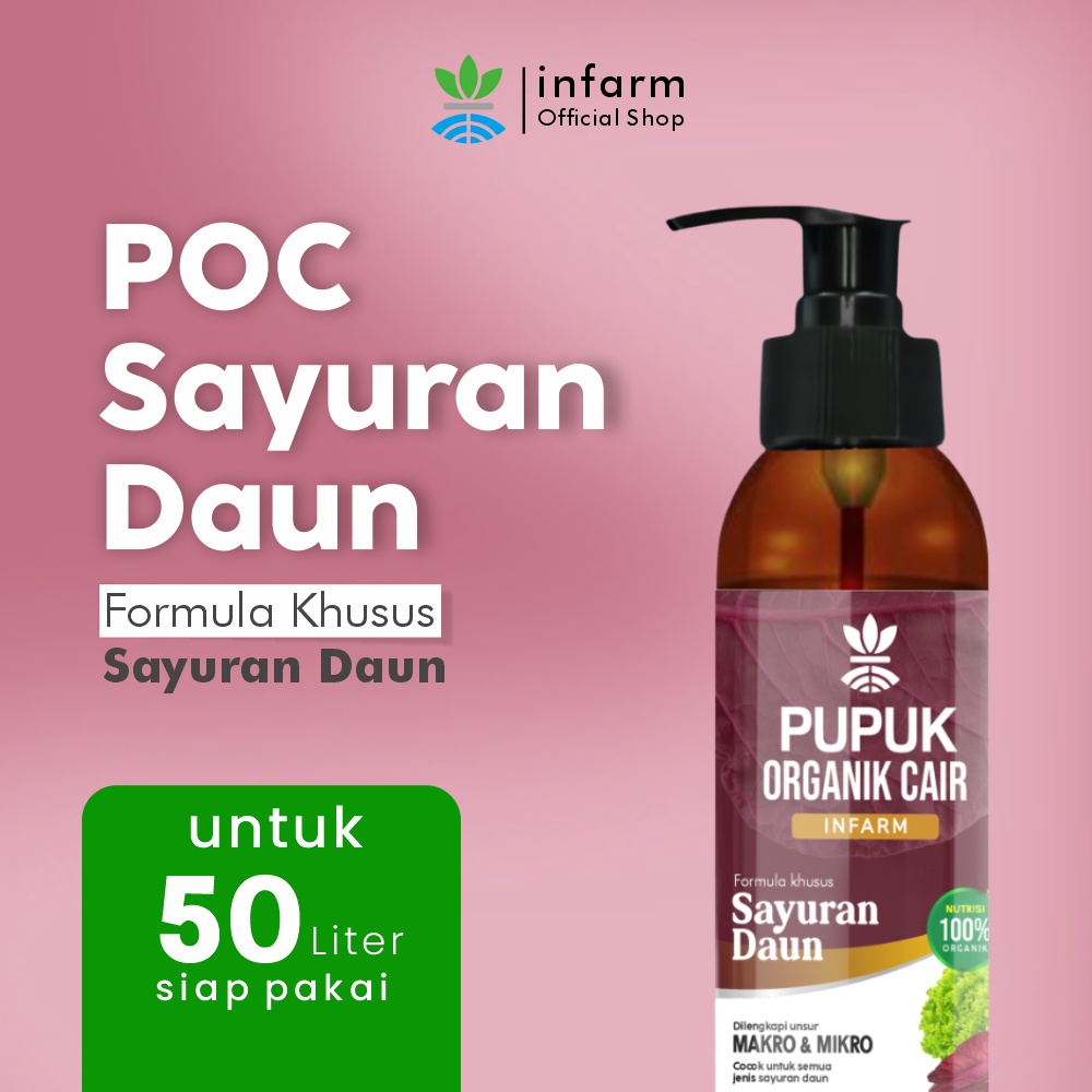 Infarm - Poc Pupuk Organik Cair Tanaman Sayur Daun 100Ml Pupuk Tanaman Sayuran Pupuk Organik Daun