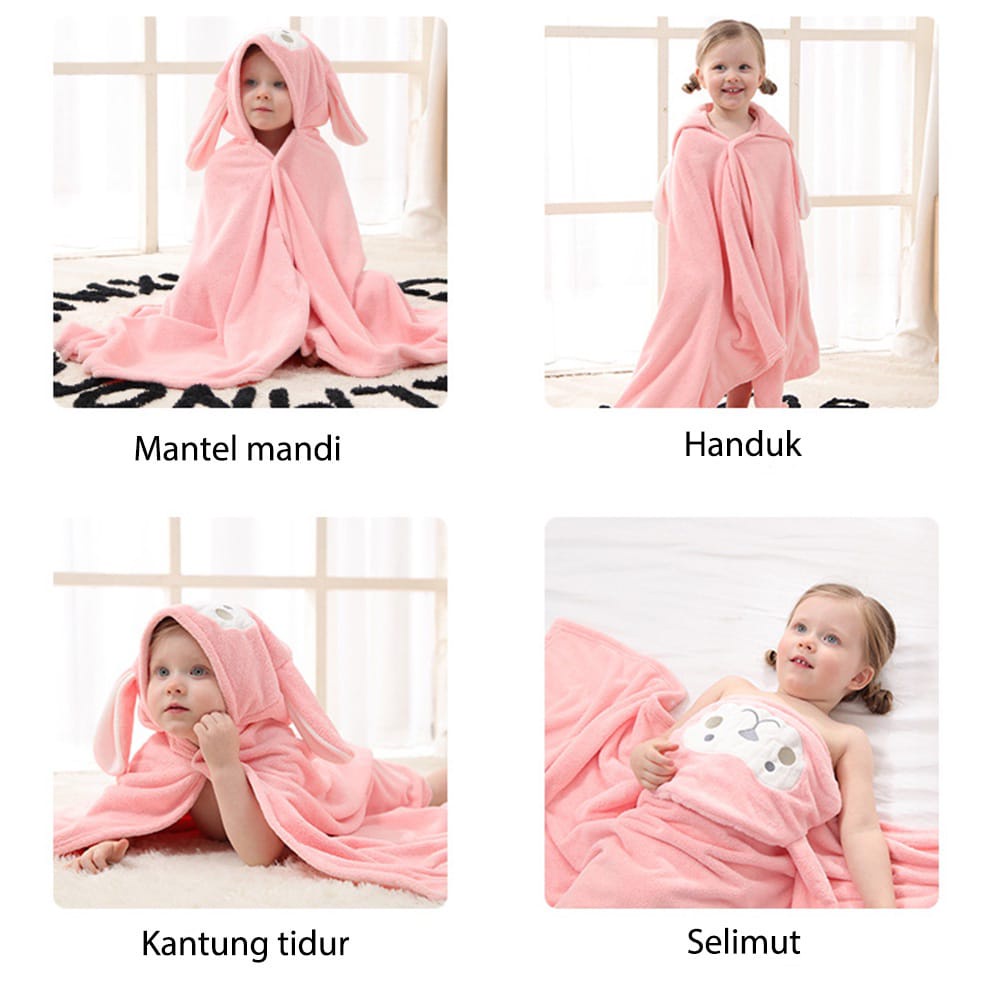 HANDUK BAYI ANAK / HANDUK BAJU MANDI ANAK BAYI LEMBUT NYERAP KAIN BULU KARANG SERBAGUNA, JUBAH MANDI, KANTONG TIDUR, SELIMUT