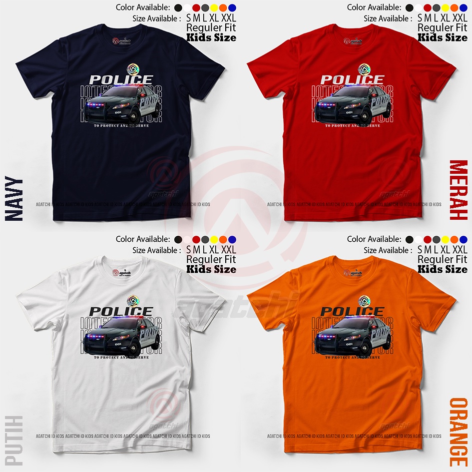 Baju Kaos Atasan Anak Laki - Lakia Agatchi Motif Police Interceptor