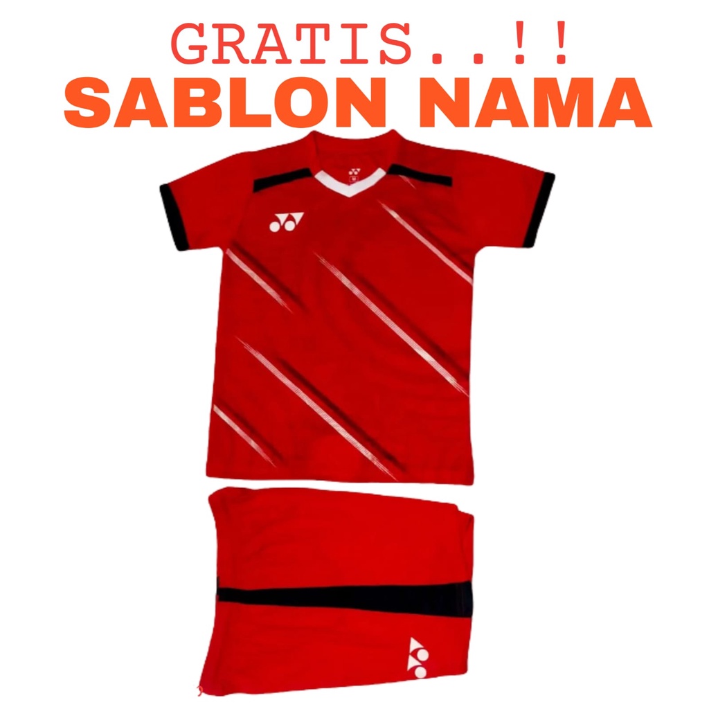 ( FREE SABLON NAMA ) Baju olahraga anak laki/perempuan kaos bulutangkis badminton tenis voli sepak boal futsal bahan dryfit menyerap keringat cepat kering sport