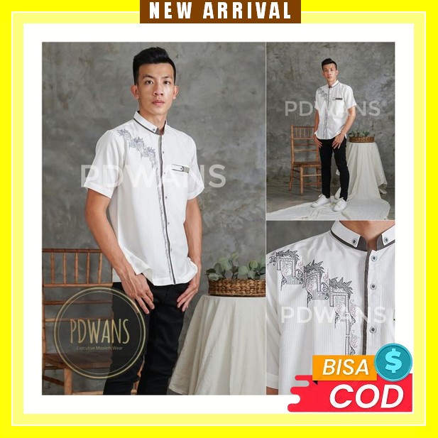 Atasan Baju Muslim Kemeja Semi Koko Kokoh Kurta Qurta Bahan Katun Toyobo Bog Size Xxl Kombinasi Oran