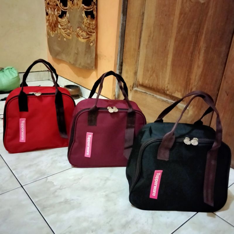 Tas bekal Luxury Tupperware ( Zipper bunga es )