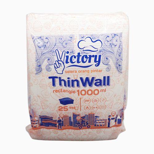 Thinwall Rect 1000ml / Mika Thinwall Kotak / Cup Rectangle FOODGRADE (Per Slop)