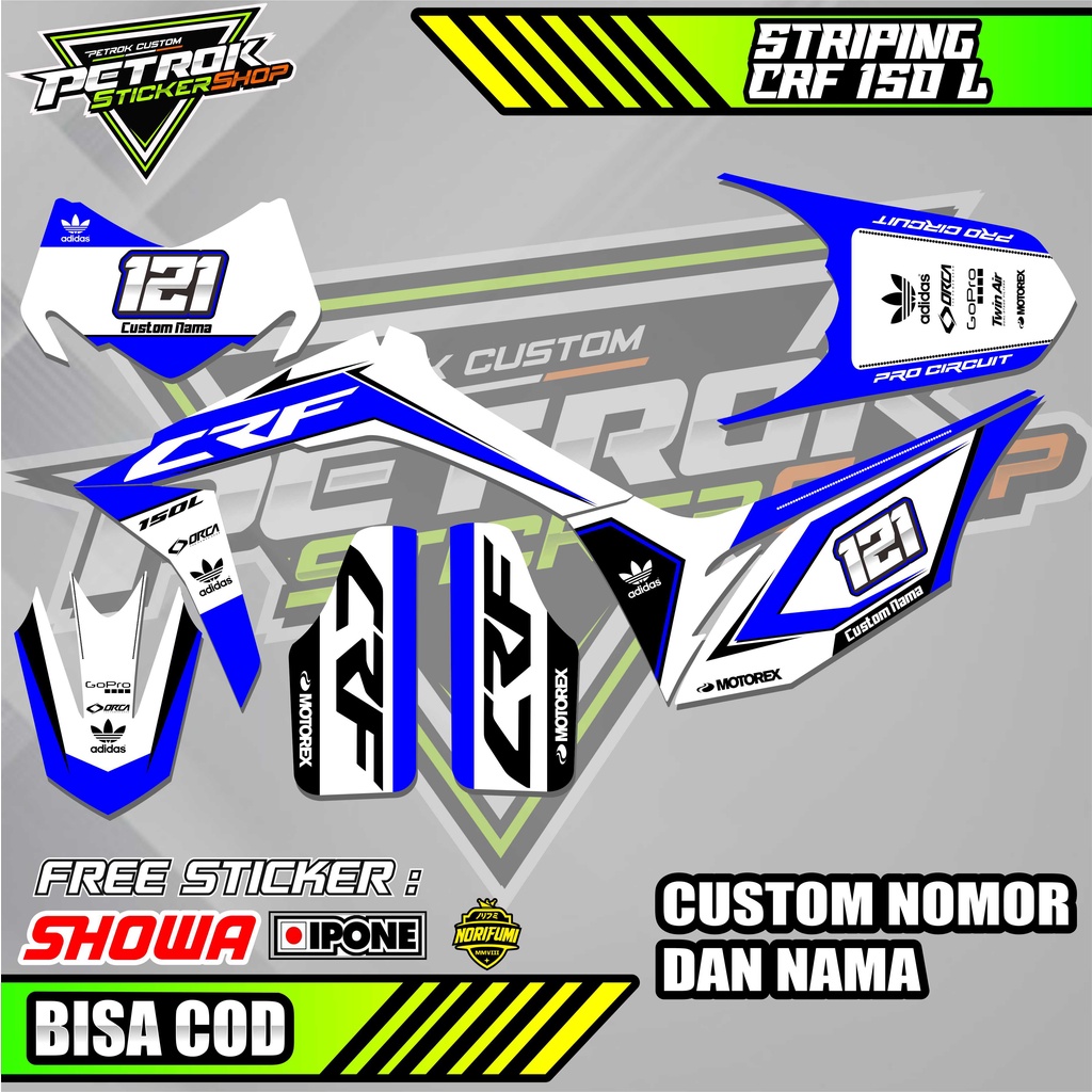 Jual Striping Sticker List Semi Decal Honda Crf L Striping Decal Crf Super Moto Shopee