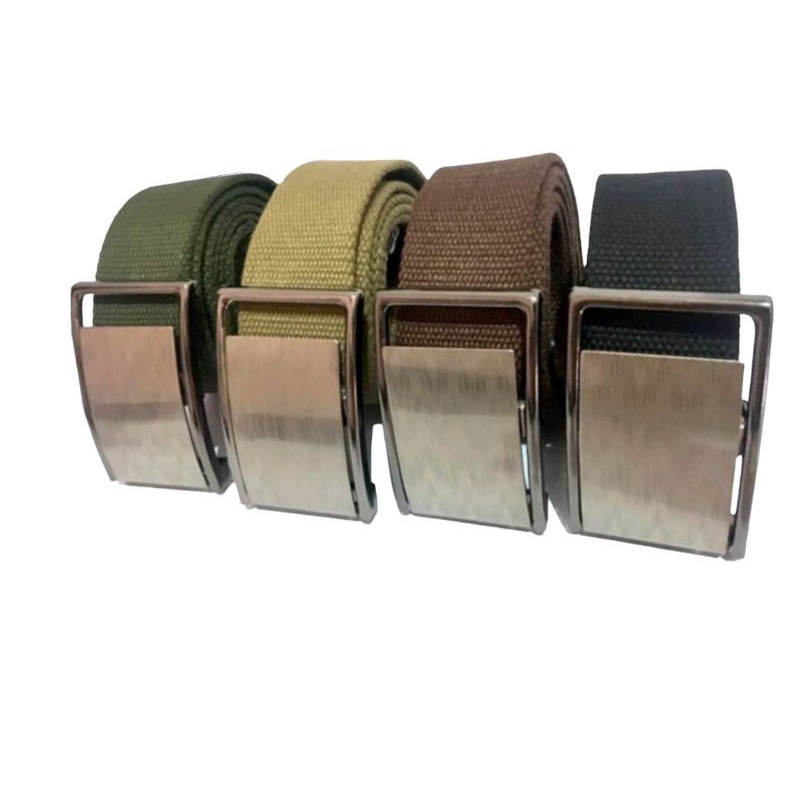 ikat pinggang katun mudel gesper silet polos ikat pinggang