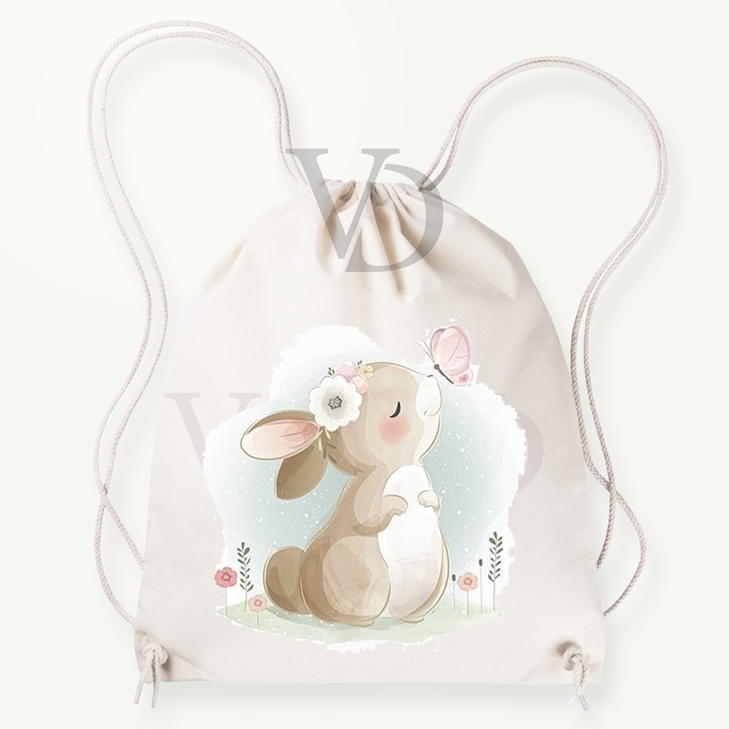 tas serut kanvas rabbit cute / tas gendong lucu / hampers anak