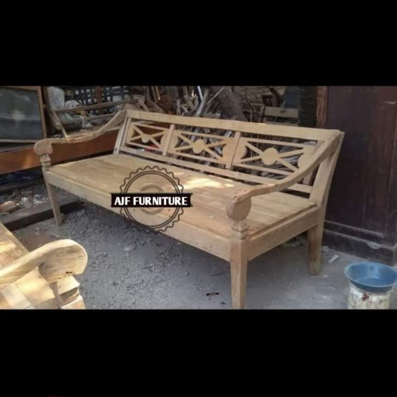 Kursi panjang kayu jati antik - bangku bale bale jati jepara
