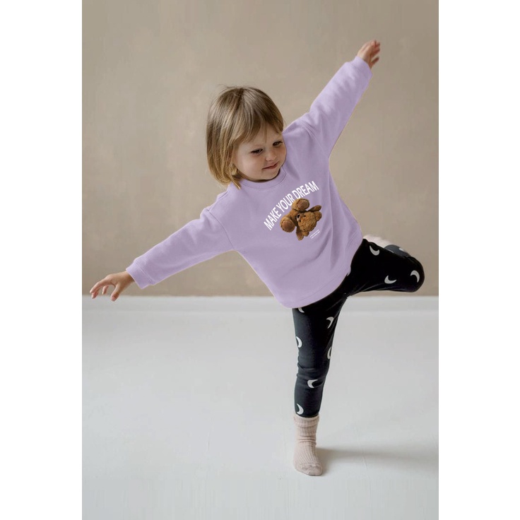 Sweater Perempuan Usia 2 - 12 Tahun Crewneck MAKE YOUR DREAM Switer Cewek Cowok