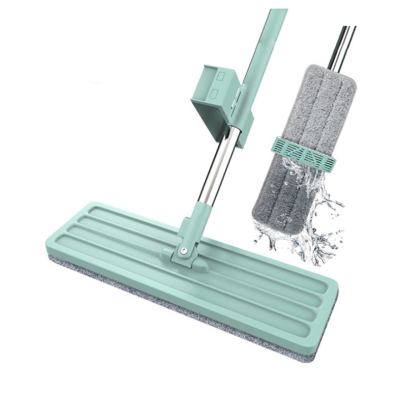 Alat Pel Lantai Tarik Flat Microfiber Mop Peras Tanpa Tangan Ultra Mop Pembersih lantai