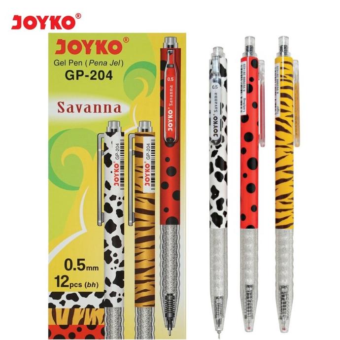 

TERMURAH Gel Pen Pulpen Pena Joyko GP-204 Savanna 0.5 mm 1 Box 12 Pcs
