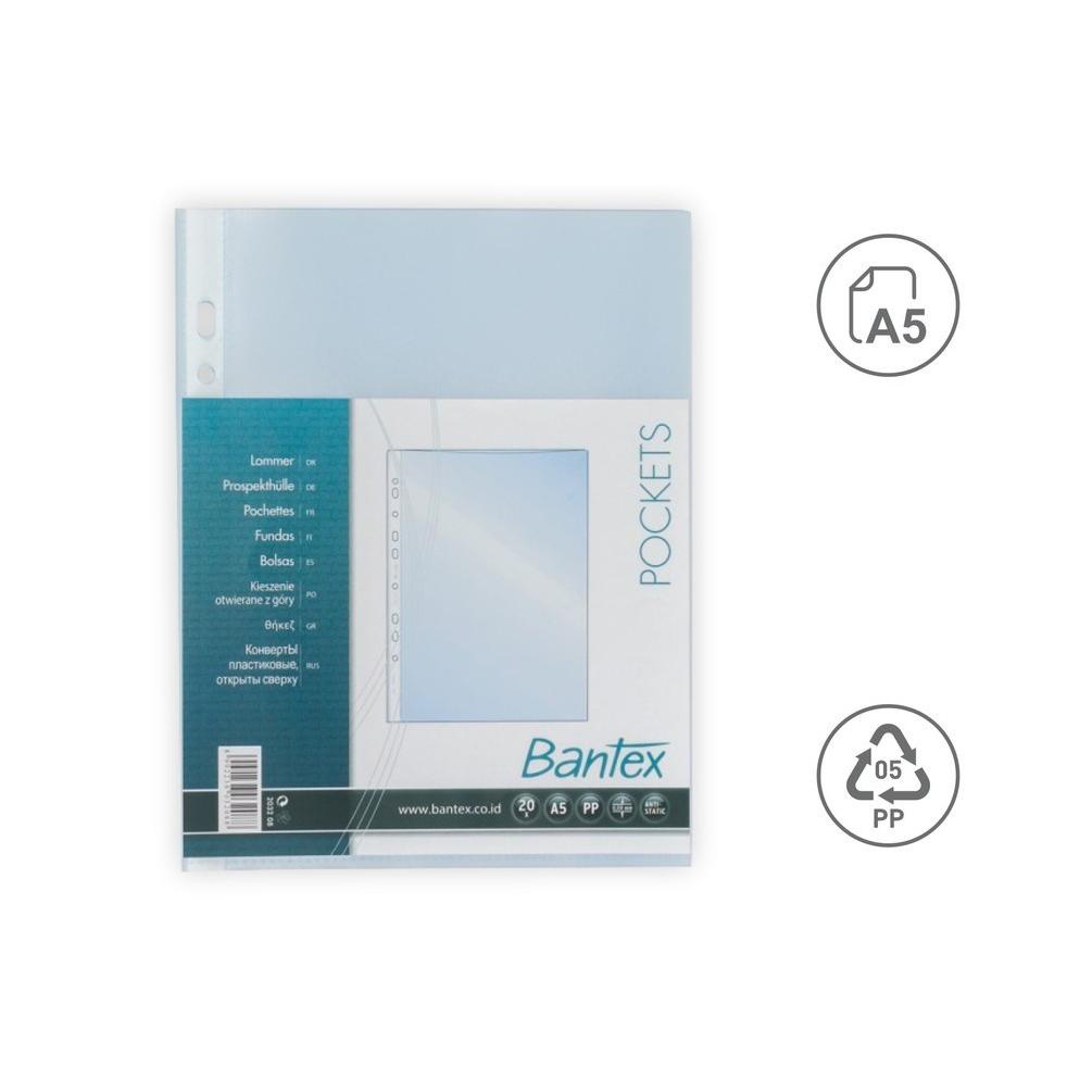 

[FVN97] Bantex PP Pocket Sheet Protector Size A5 20 Lubang 10 Lembar 9djyl