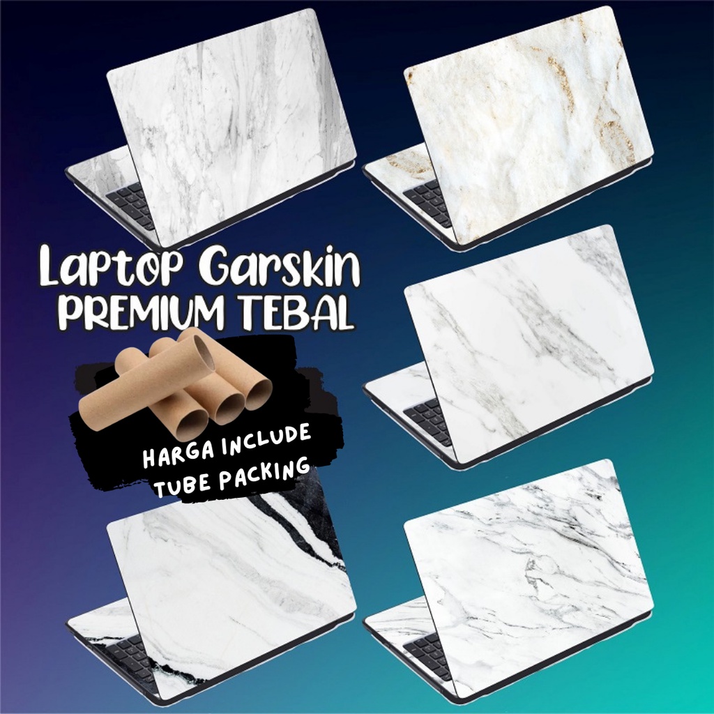 Garskin Laptop Anti Gores Marmer Putih Marble Minimalis Premium Full set 10 12 13 14 15 inch  Acer Lenovo Asus Macbook Dell Stiker Garskin Laptop