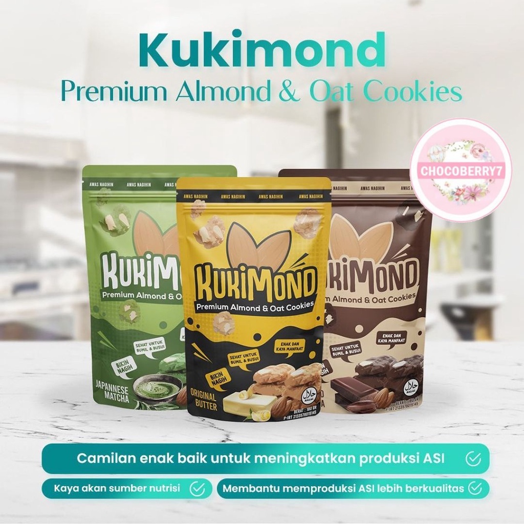 KUKIMOND Almond Oat Cookies Kue Pelancar Asi Booster 130 gr 130gr