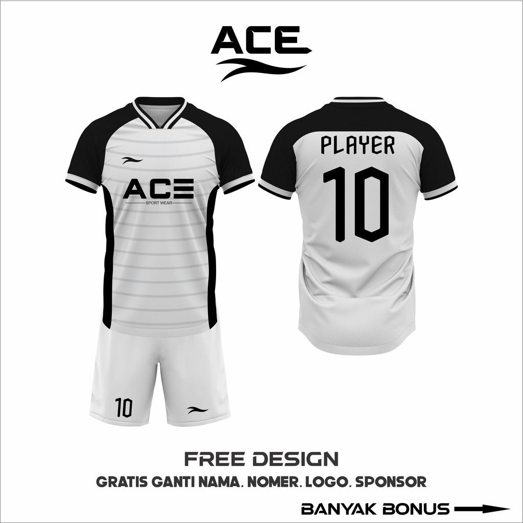Jersey Futsal Full Printing  motif Hitam putih bisa custom