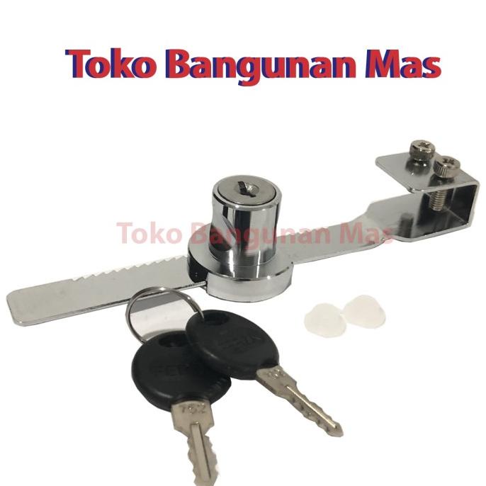 Kunci etalase kaca Geser FERZA / Kunc Kaca Ferza / Kunci Lemari kaca