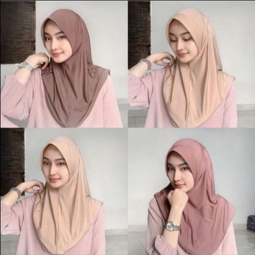 BERGO HAMIDAH / BERGO JERSEY MENUTUP DADA / HIJAB INSTAN PREMIUM 100%