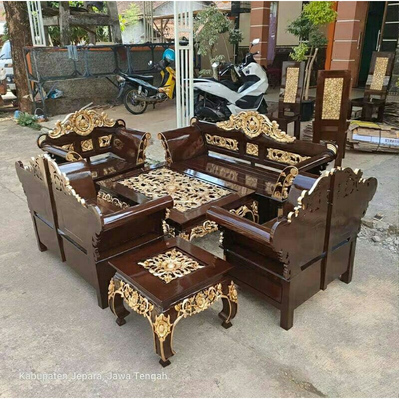 Kursi tamu madura matahari kayu jati 3211+ meja